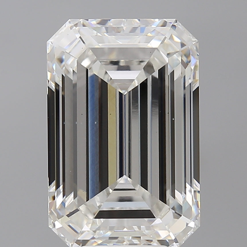 8.08 Carat Emerald Shaped, Ideal Cut, F Color, VS1 Clarity, IGI Certified Lab Grown Diamond
