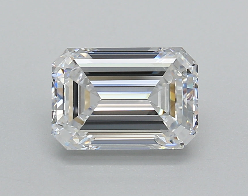 1.51 Carat Emerald Shaped, Very Good Cut, D Color, VVS2 Clarity, IGI Certified Lab Grown Diamond
