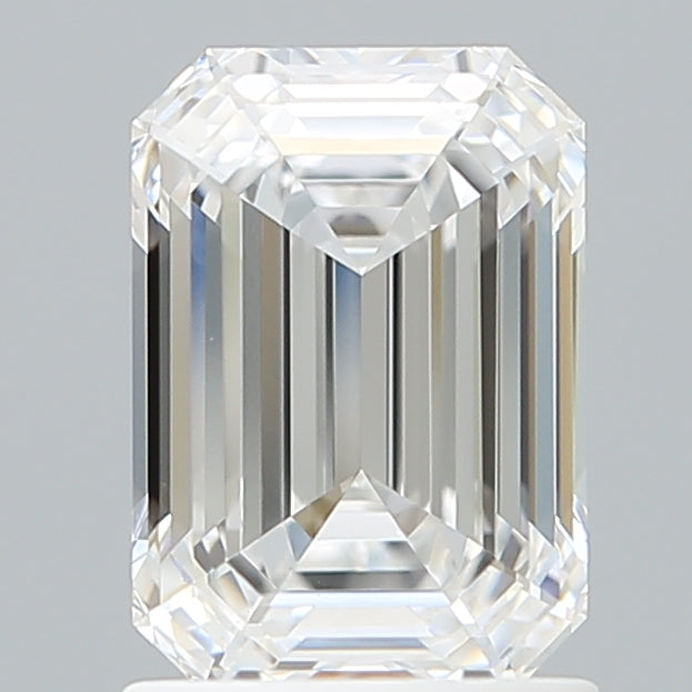 1.59 Carat Emerald Shaped, Ideal Cut, D Color, VVS2 Clarity, IGI Certified Lab Grown Diamond