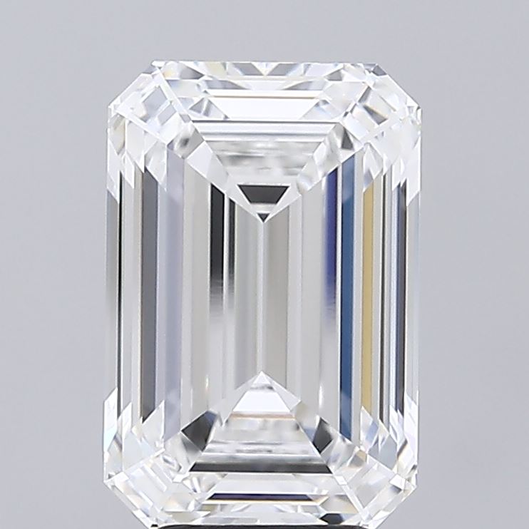 5.10 Carat Emerald Shaped, Ideal Cut, E Color, VVS2 Clarity, IGI Certified Lab Grown Diamond
