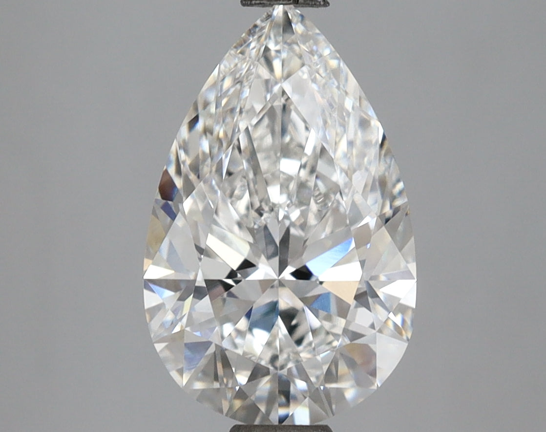 2.59 Carat Pear Shaped, Ideal Cut, E Color, VVS2 Clarity, IGI Certified Lab Grown Diamond