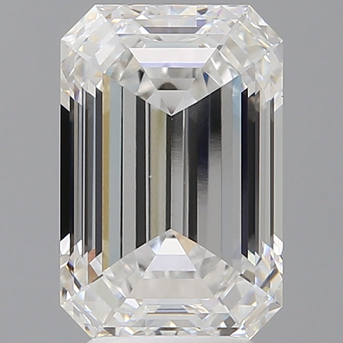 4.57 Carat Emerald Shaped, Ideal Cut, E Color, VVS2 Clarity, IGI Certified Lab Grown Diamond