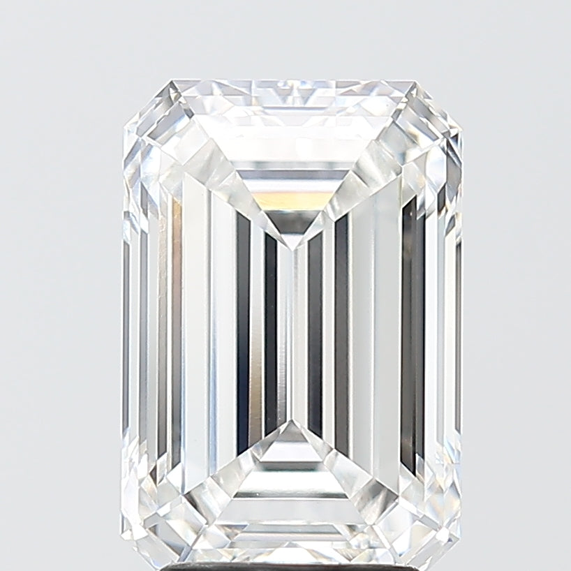4.09 Carat Emerald Shaped, Ideal Cut, E Color, VVS2 Clarity, IGI Certified Lab Grown Diamond