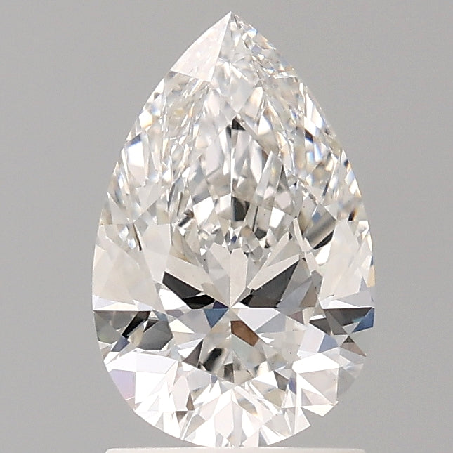 1.50 Carat Pear Shaped, Excellent Cut, F Color, VS1 Clarity, IGI Certified Lab Grown Diamond
