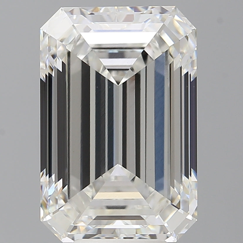 8.07 Carat Emerald Shaped, Ideal Cut, F Color, VVS2 Clarity, IGI Certified Lab Grown Diamond
