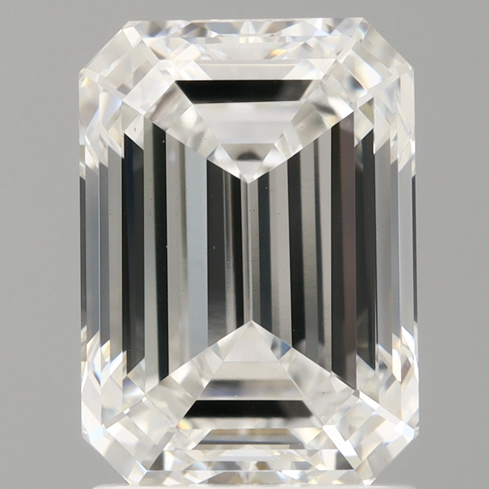2.08 Carat Emerald Shaped, Ideal Cut, D Color, VVS2 Clarity, IGI Certified Lab Grown Diamond