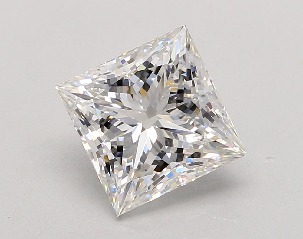 3.04 Carat Princess Shaped, Ideal Cut, E Color, VVS2 Clarity, IGI Certified Lab Grown Diamond