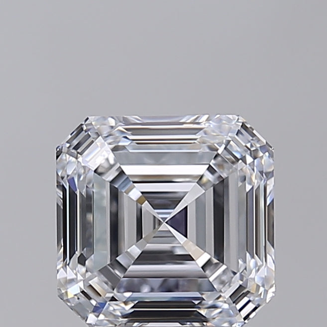 2.04 Carat Asscher Shaped, Ideal Cut, D Color, VVS2 Clarity, IGI Certified Lab Grown Diamond