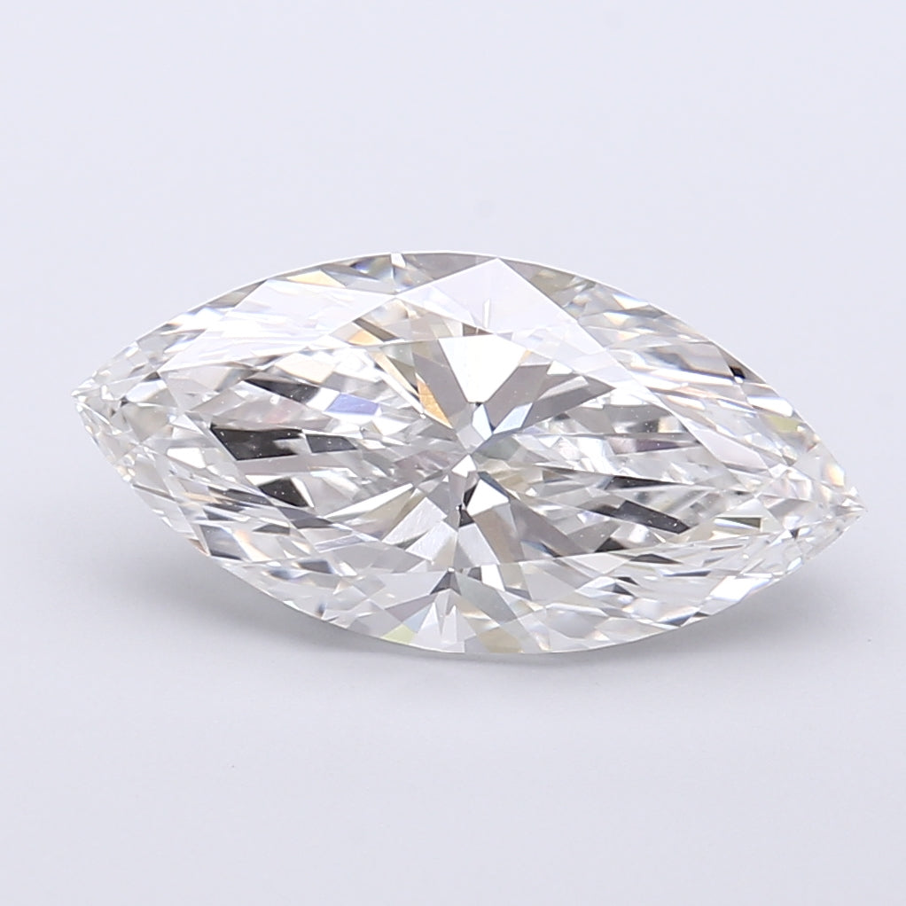 3.73 Carat Marquise Shaped, Very Good Cut, F Color, VVS2 Clarity, IGI Certified Lab Grown Diamond