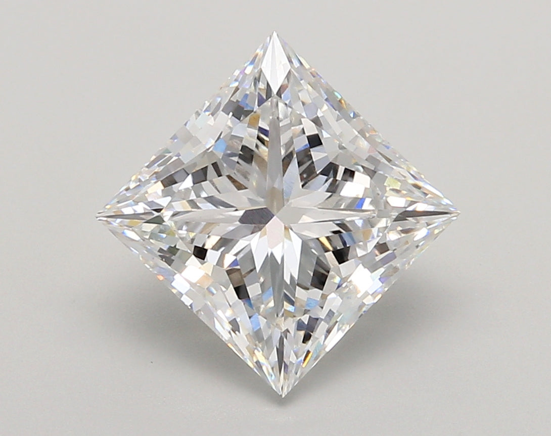 4.00 Carat Princess Shaped, Ideal Cut, E Color, VS1 Clarity, IGI Certified Lab Grown Diamond