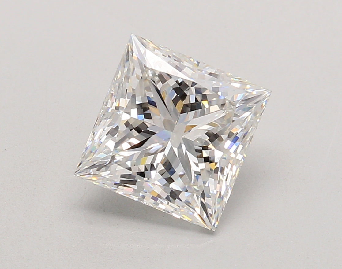3.06 Carat Princess Shaped, Ideal Cut, F Color, VVS2 Clarity, IGI Certified Lab Grown Diamond