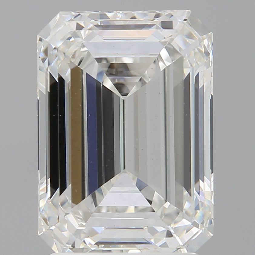 3.04 Carat Emerald Shaped, Ideal Cut, F Color, VVS2 Clarity, IGI Certified Lab Grown Diamond