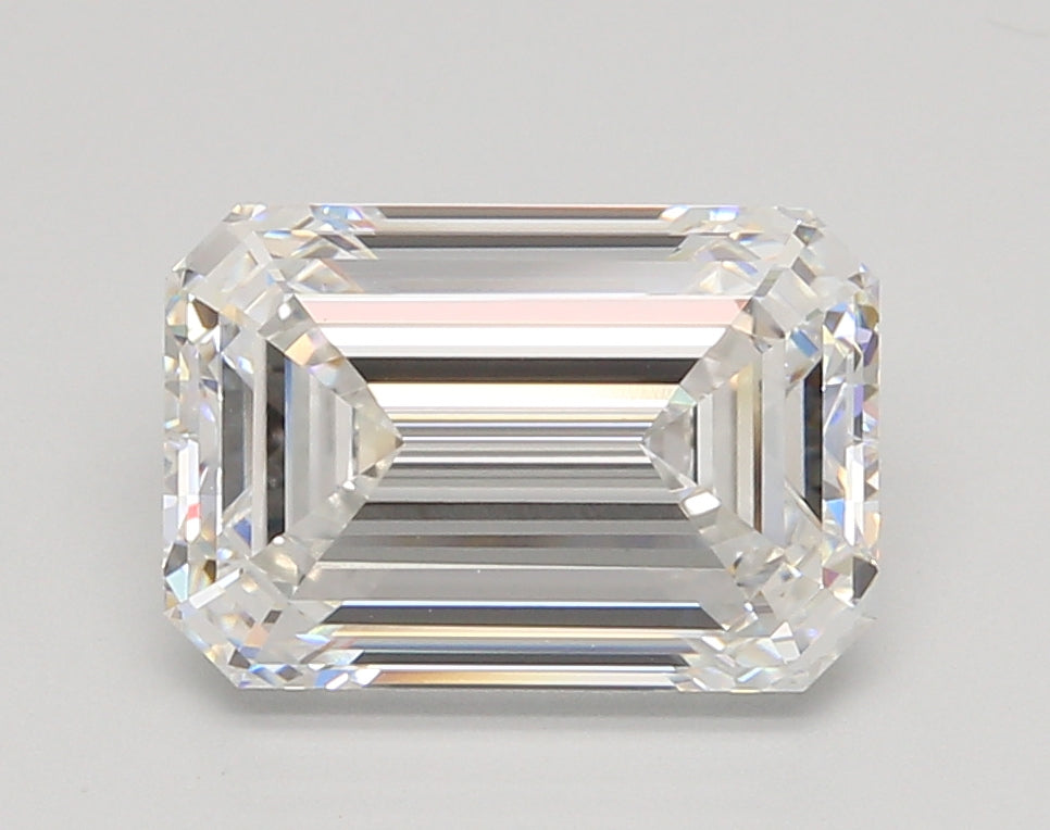 4.01 Carat Emerald Shaped, Ideal Cut, E Color, VVS2 Clarity, IGI Certified Lab Grown Diamond