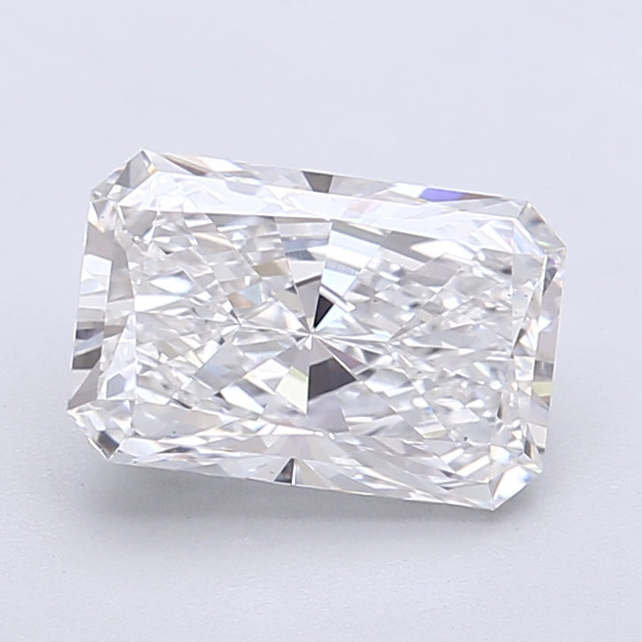 2.14 Carat Radiant Shaped, Very Good Cut, D Color, VS1 Clarity, IGI Certified Lab Grown Diamond