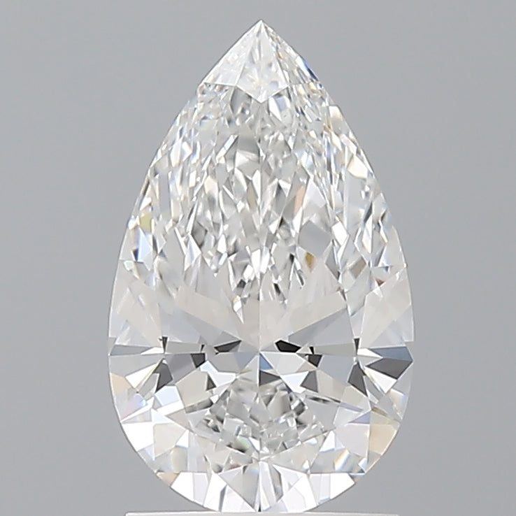 1.60 Carat Pear Shaped, Ideal Cut, E Color, VVS2 Clarity, IGI Certified Lab Grown Diamond