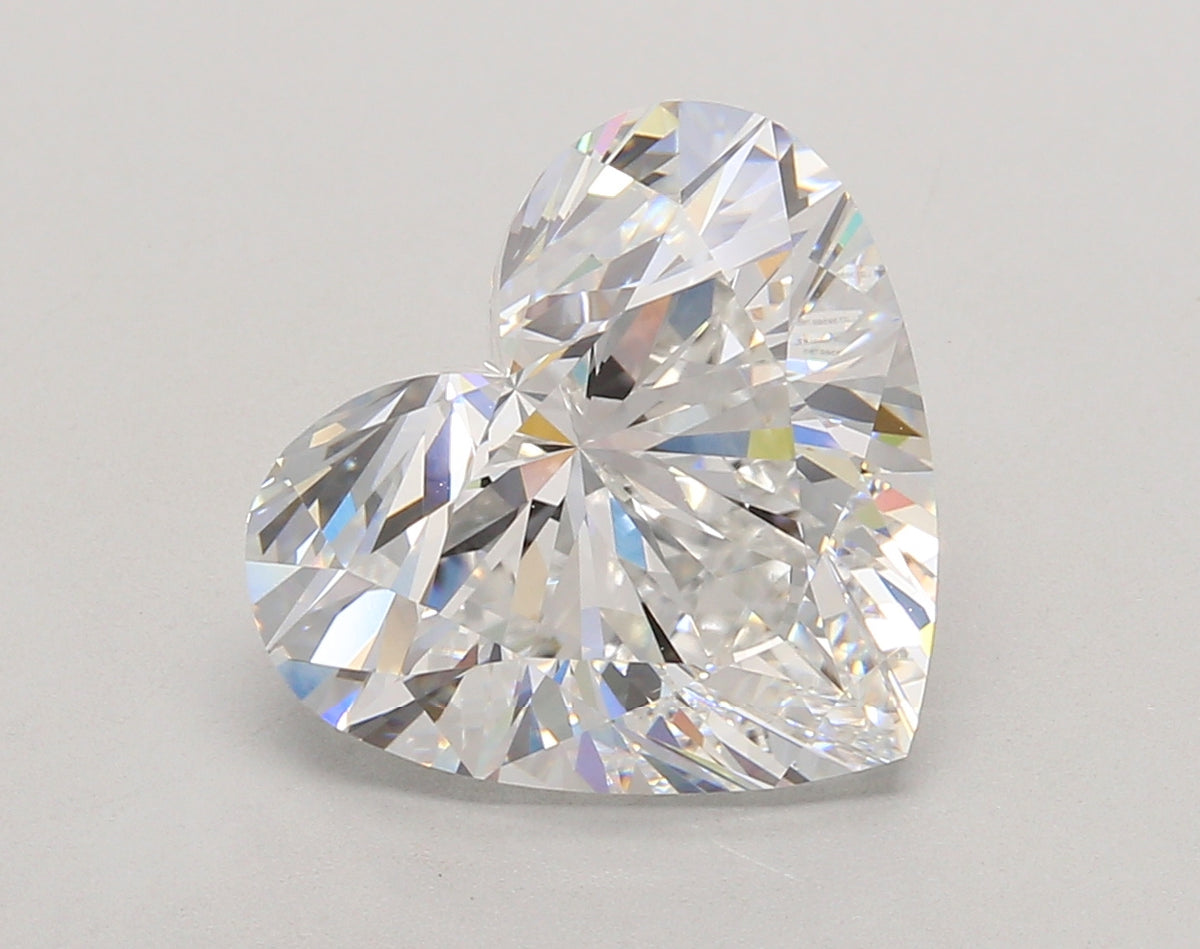 5.57 Carat Heart Shaped, Ideal Cut, D Color, VVS2 Clarity, IGI Certified Lab Grown Diamond