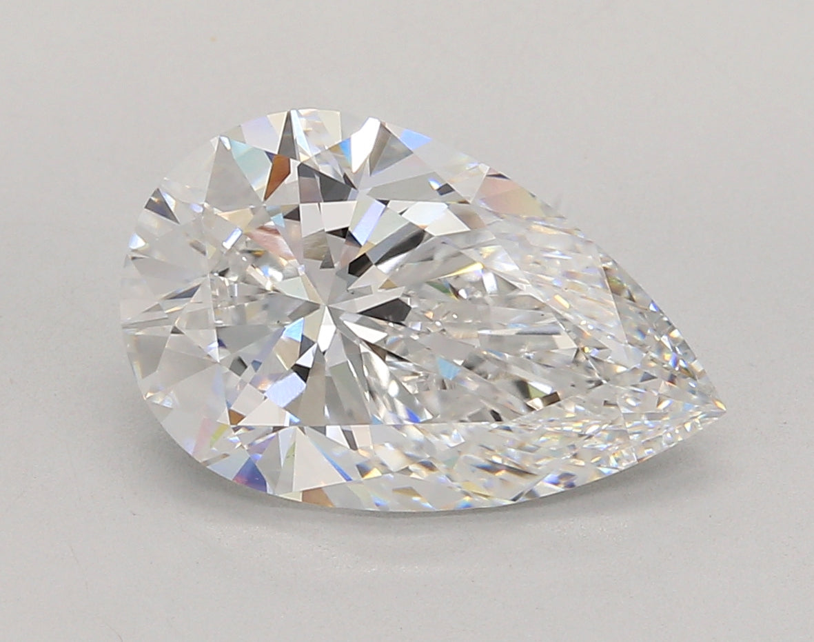 5.02 Carat Pear Shaped, Ideal Cut, E Color, VS1 Clarity, IGI Certified Lab Grown Diamond