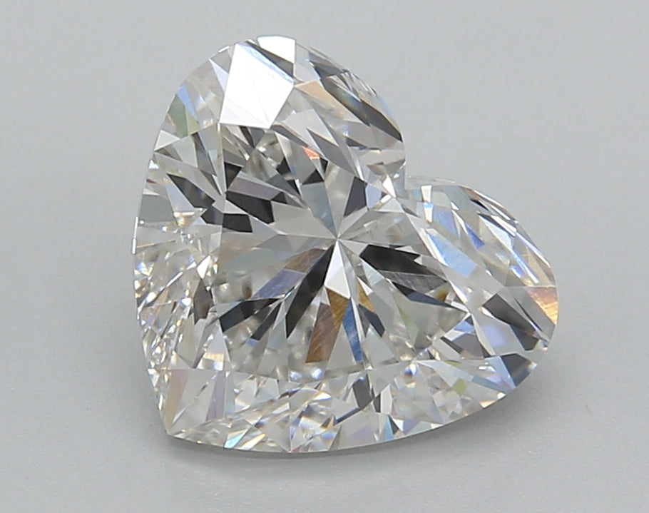 3.02 Carat Heart Shaped, Excellent Cut, F Color, VVS2 Clarity, IGI Certified Lab Grown Diamond