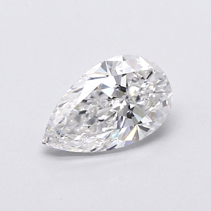 0.86 Carat Pear Shaped, Very Good Cut, D Color, VVS2 Clarity, IGI Certified Lab Grown Diamond