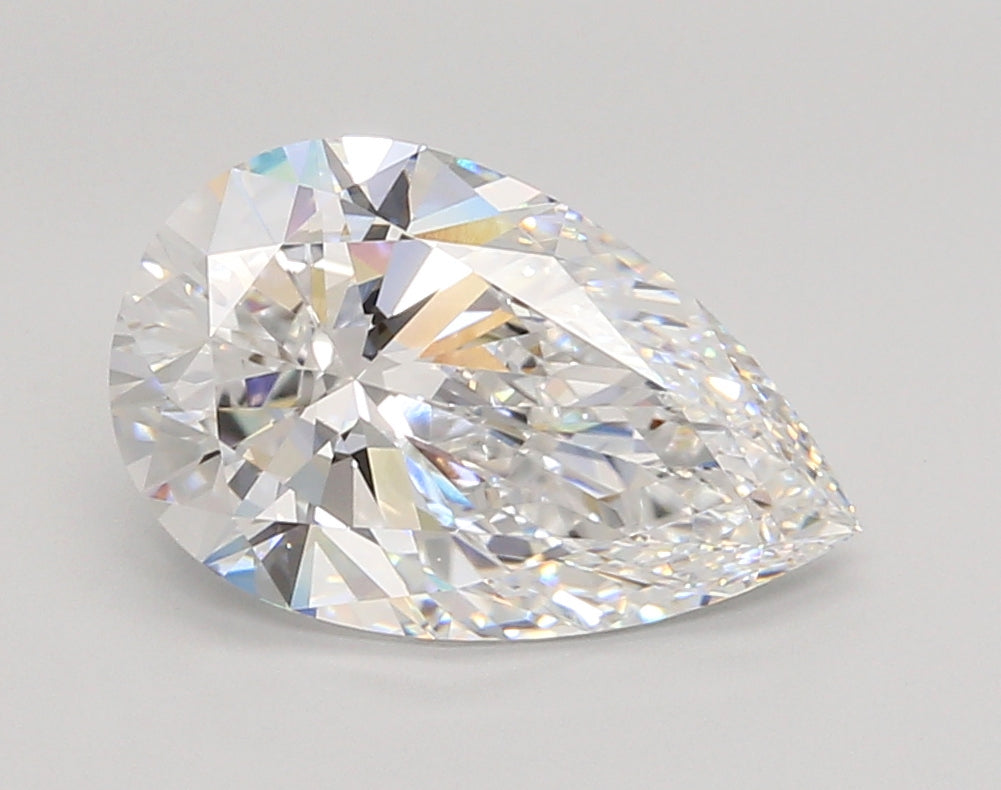 3.02 Carat Pear Shaped, Ideal Cut, D Color, VVS1 Clarity, IGI Certified Lab Grown Diamond
