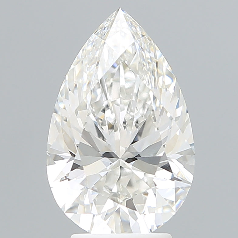 3.87 Carat Pear Shaped, Ideal Cut, F Color, VVS2 Clarity, IGI Certified Lab Grown Diamond
