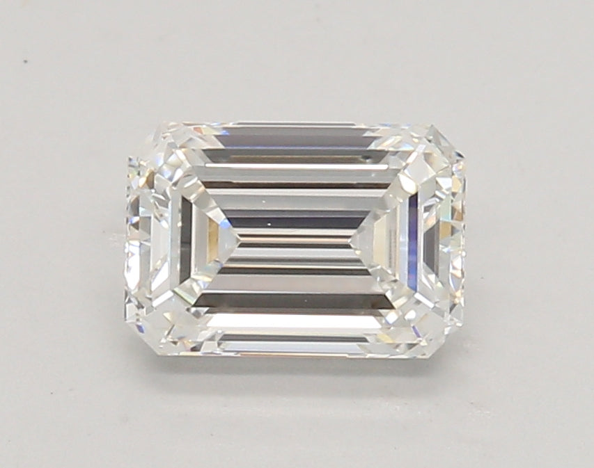 1.33 Carat Emerald Shaped, Ideal Cut, F Color, VVS2 Clarity, IGI Certified Lab Grown Diamond
