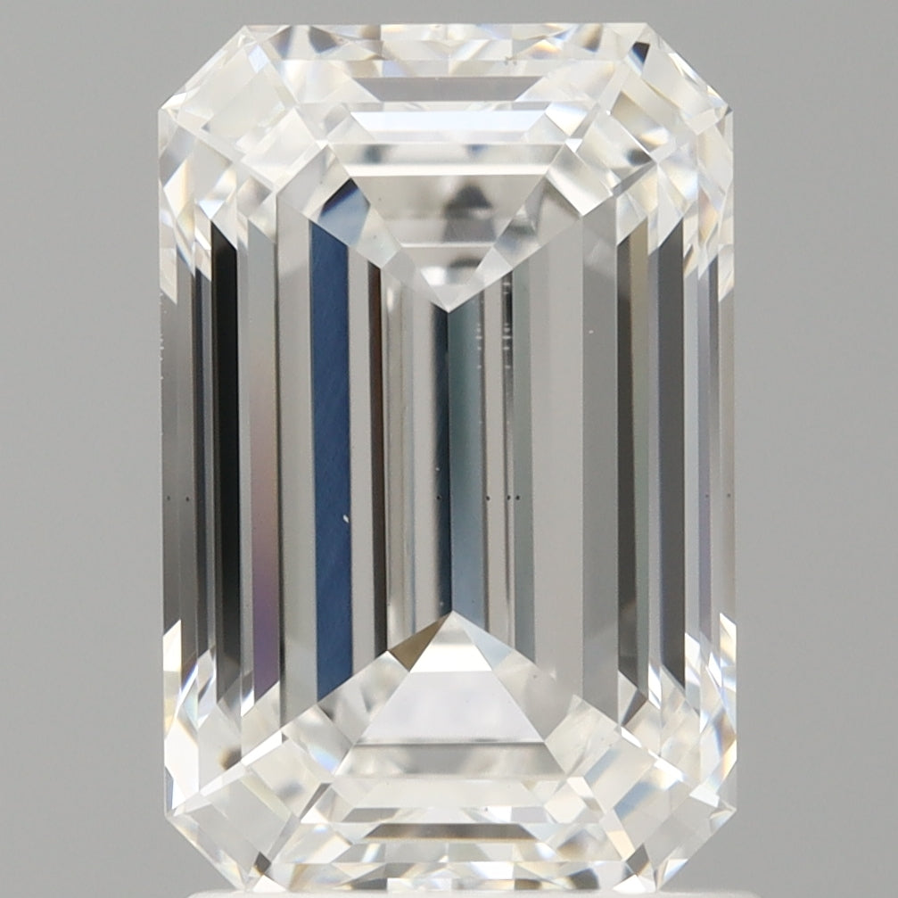 2.06 Carat Emerald Shaped, Ideal Cut, E Color, VS1 Clarity, IGI Certified Lab Grown Diamond