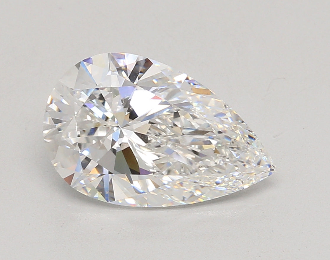 3.52 Carat Pear Shaped, Ideal Cut, E Color, VS1 Clarity, IGI Certified Lab Grown Diamond