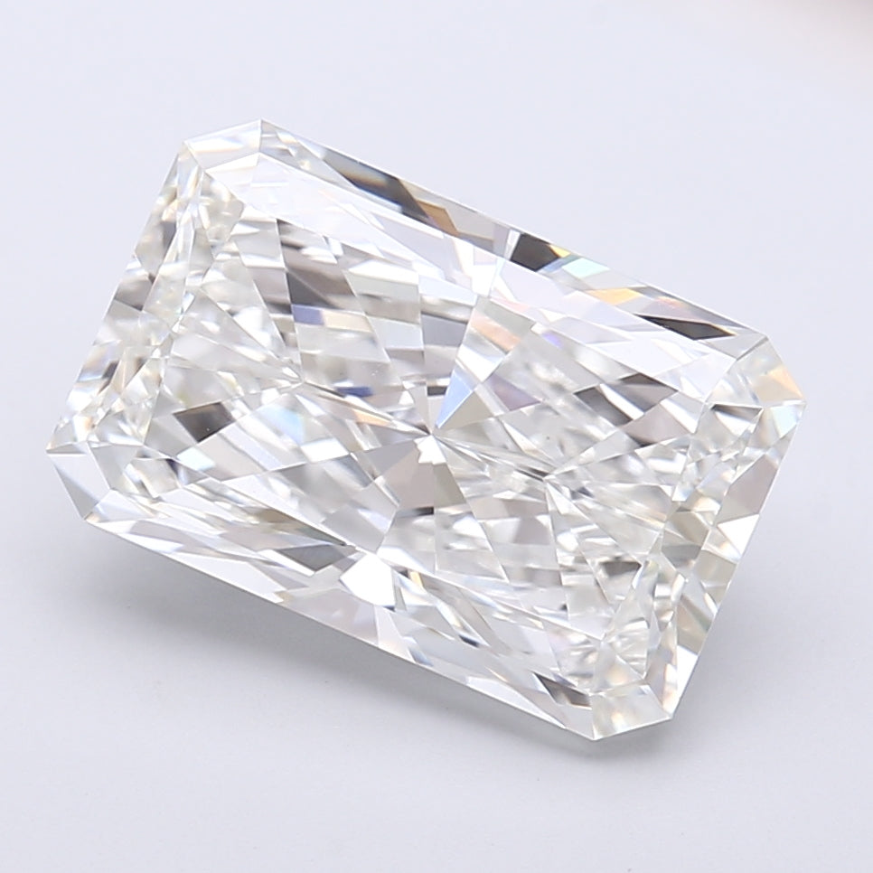 6.12 Carat Radiant Shaped, Very Good Cut, F Color, VVS2 Clarity, IGI Certified Lab Grown Diamond