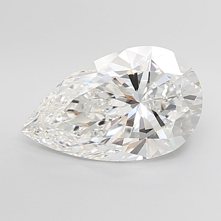 7.02 Carat Pear Shaped, Excellent Cut, F Color, VVS2 Clarity, IGI Certified Lab Grown Diamond