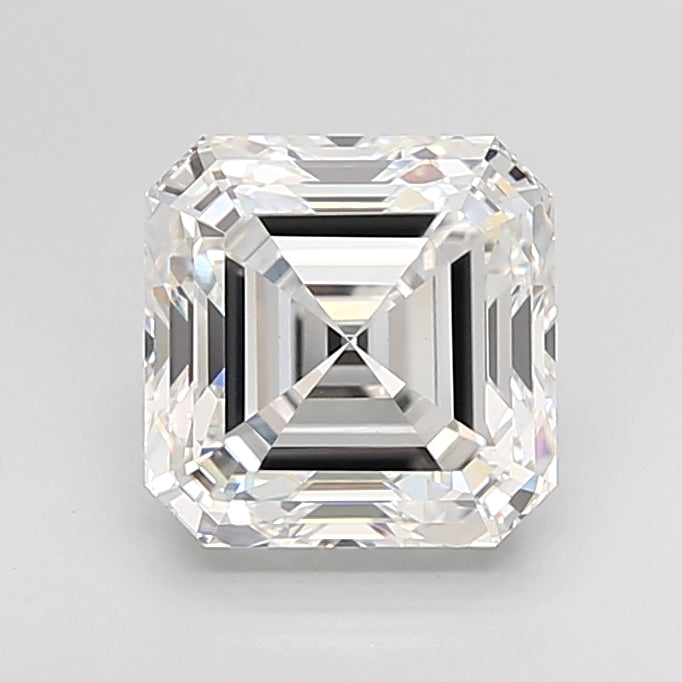 4.03 Carat Asscher Shaped, Ideal Cut, E Color, VVS2 Clarity, IGI Certified Lab Grown Diamond