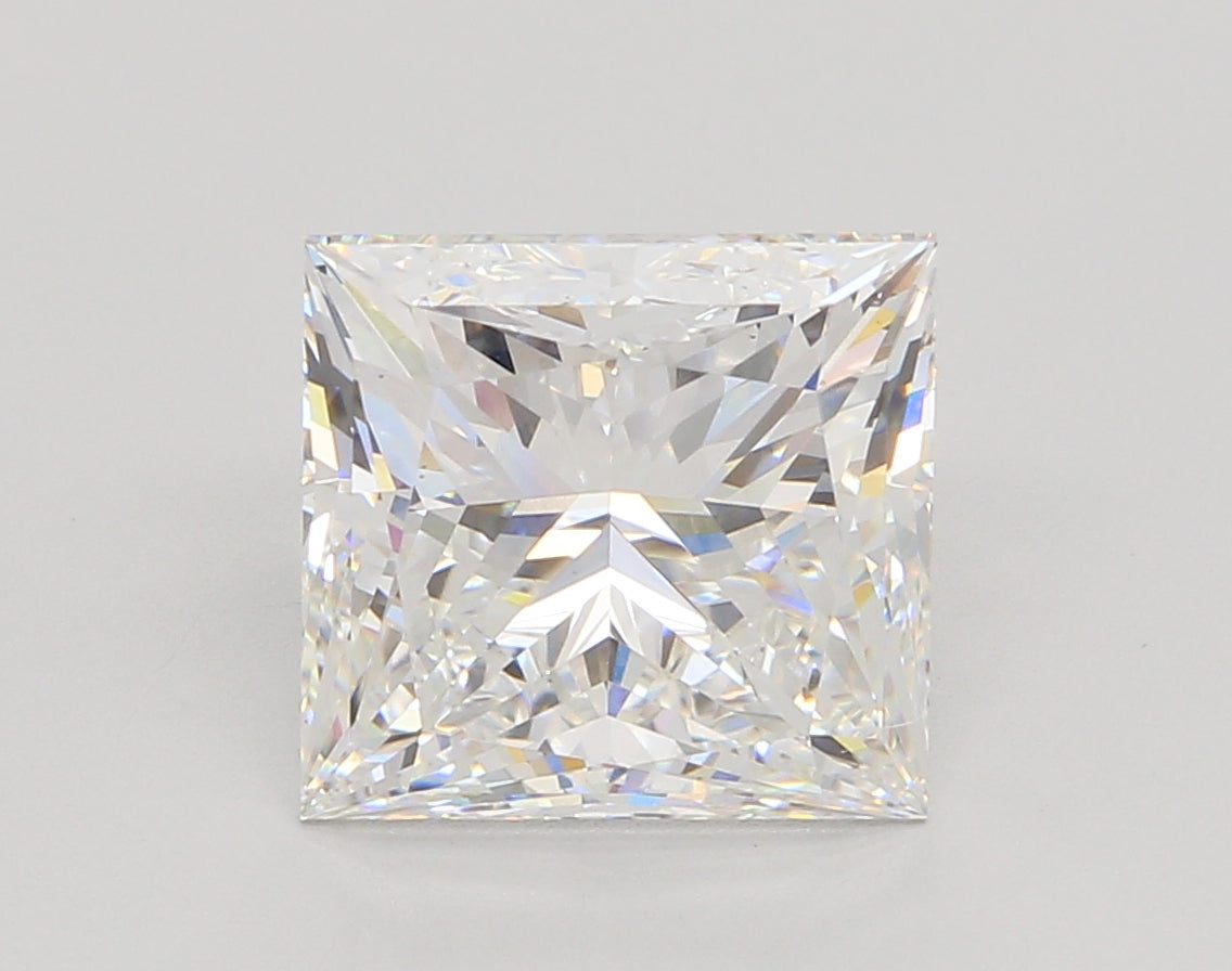 4.53 Carat Princess Shaped, Ideal Cut, E Color, VS1 Clarity, IGI Certified Lab Grown Diamond