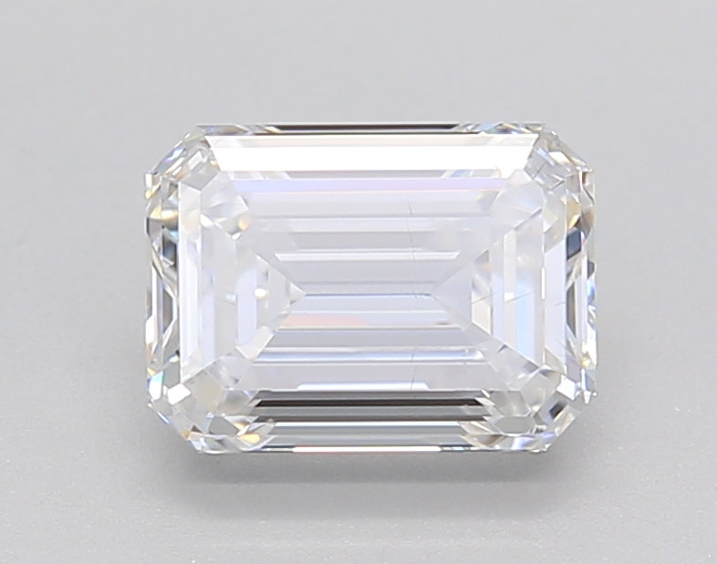 1.50 Carat Emerald Shaped, Ideal Cut, D Color, VS2 Clarity, IGI Certified Lab Grown Diamond