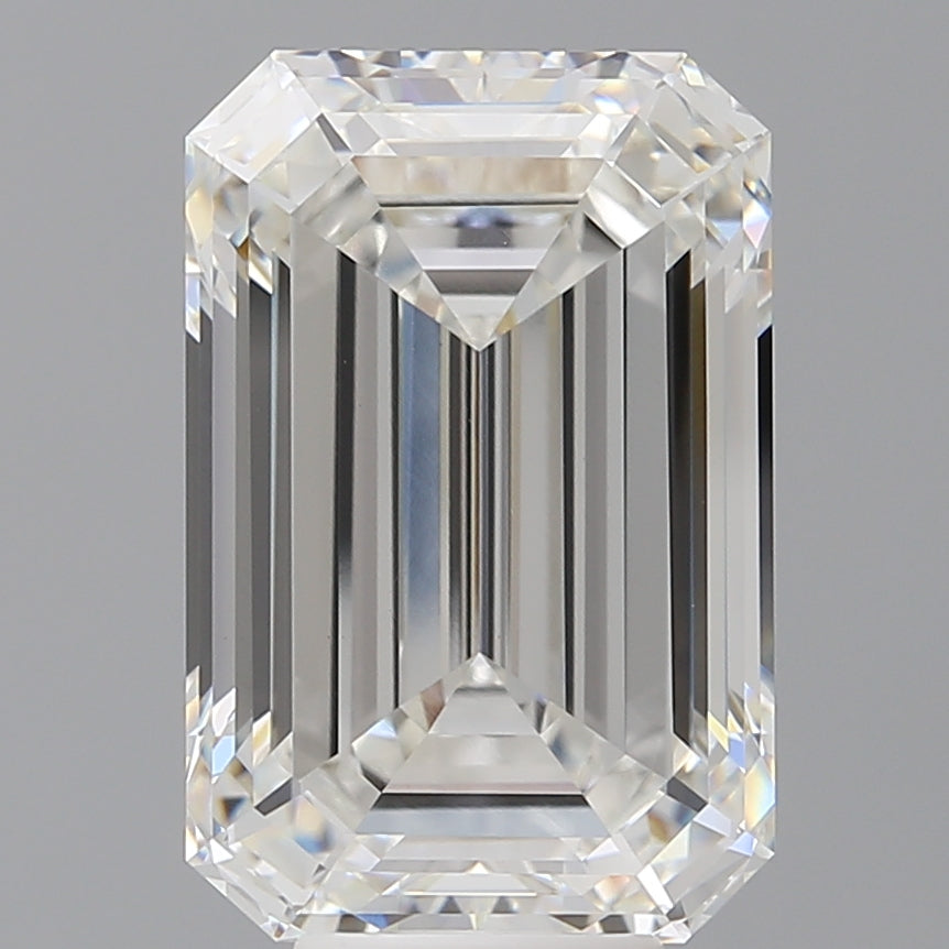 8.59 Carat Emerald Shaped, Ideal Cut, F Color, VVS2 Clarity, IGI Certified Lab Grown Diamond