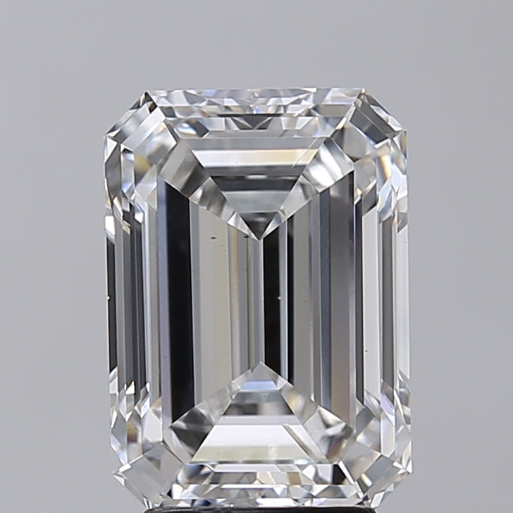 3.99 Carat Emerald Shaped, Excellent Cut, F Color, VS2 Clarity, IGI Certified Lab Grown Diamond