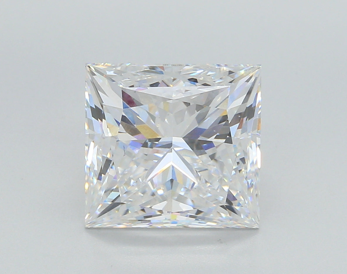 5.01 Carat Princess Shaped, Ideal Cut, E Color, VS1 Clarity, IGI Certified Lab Grown Diamond