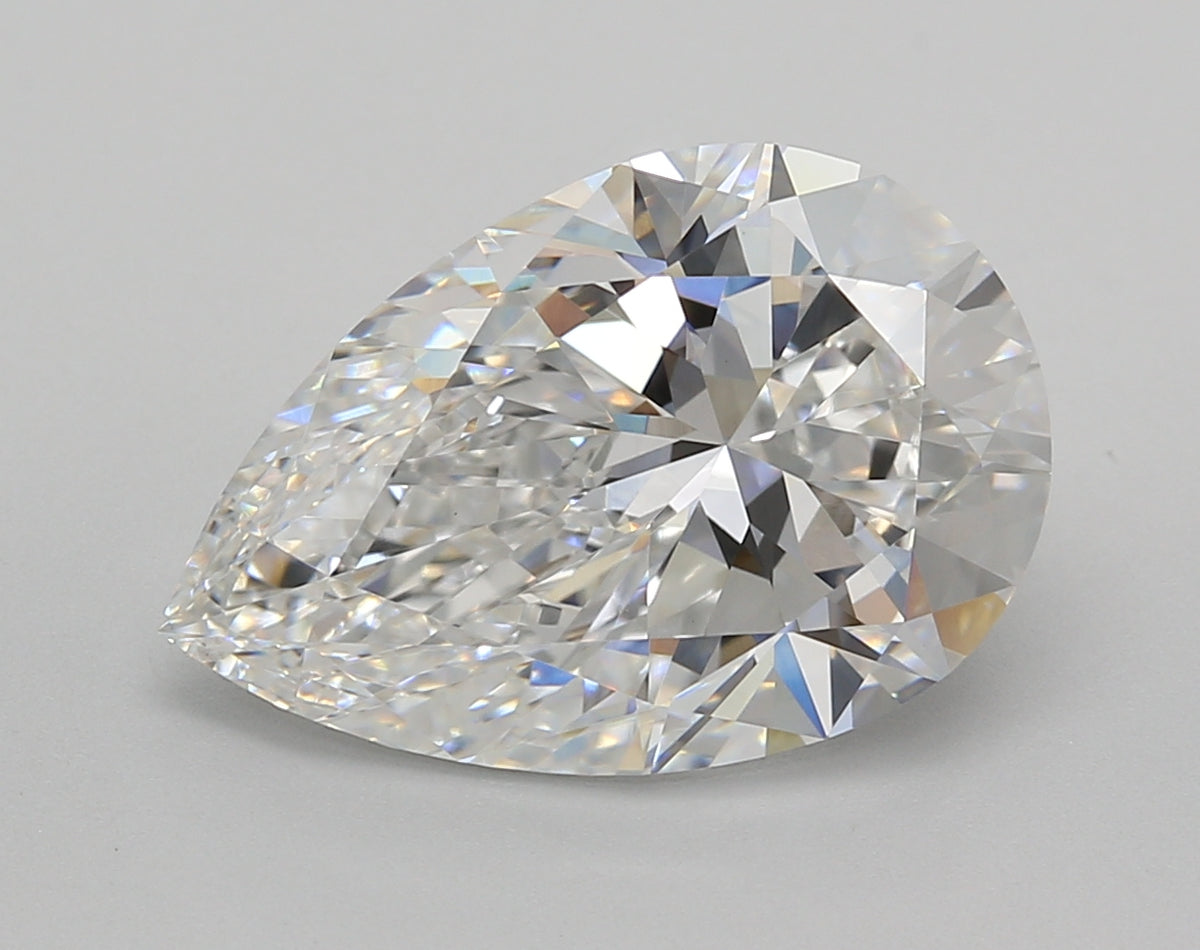 5.01 Carat Pear Shaped, Excellent Cut, E Color, VVS2 Clarity, IGI Certified Lab Grown Diamond