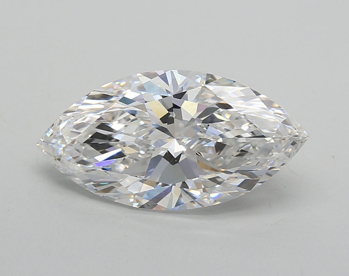 3.02 Carat Marquise Shaped, Very Good Cut, E Color, VVS2 Clarity, IGI Certified Lab Grown Diamond