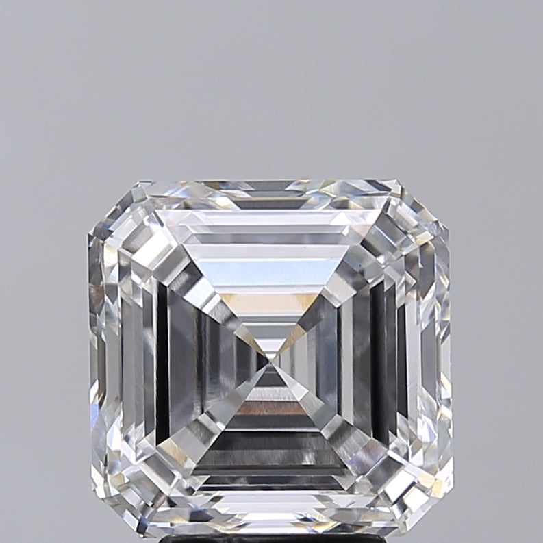 5.01 Carat Asscher Shaped, Very Good Cut, F Color, VVS2 Clarity, IGI Certified Lab Grown Diamond
