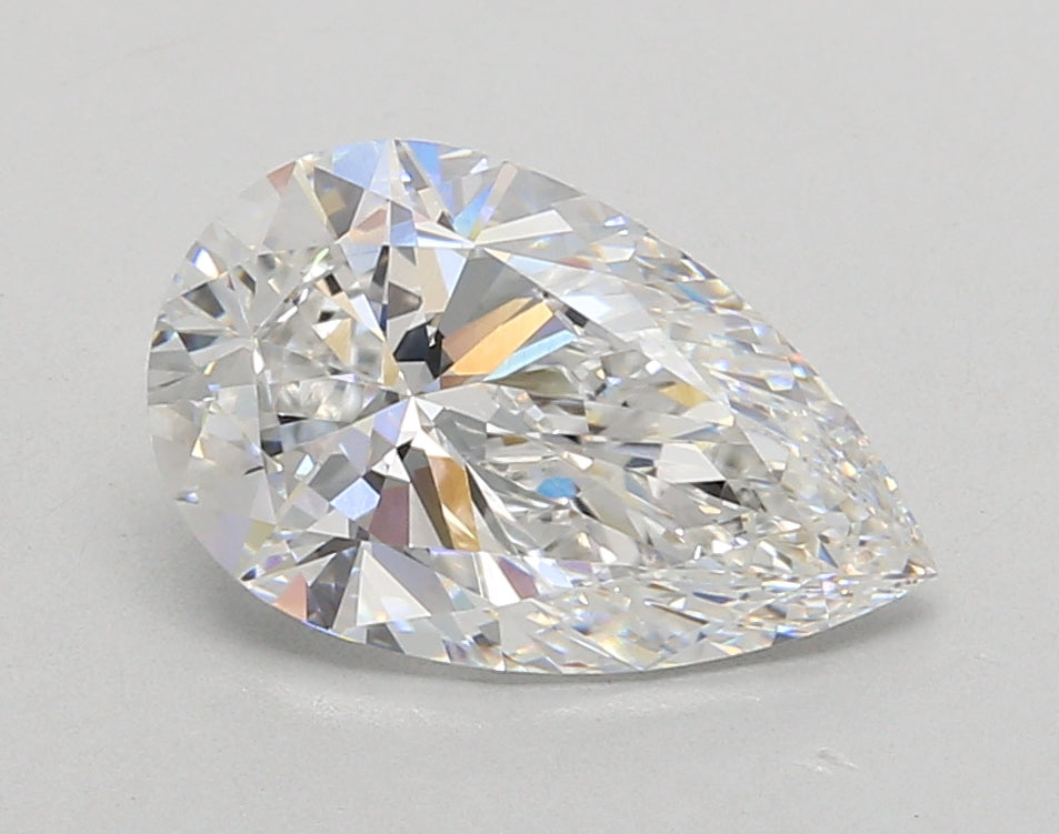2.55 Carat Pear Shaped, Ideal Cut, E Color, VVS1 Clarity, IGI Certified Lab Grown Diamond