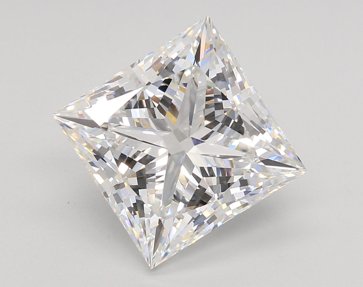 5.81 Carat Princess Shaped, Ideal Cut, F Color, VS1 Clarity, IGI Certified Lab Grown Diamond