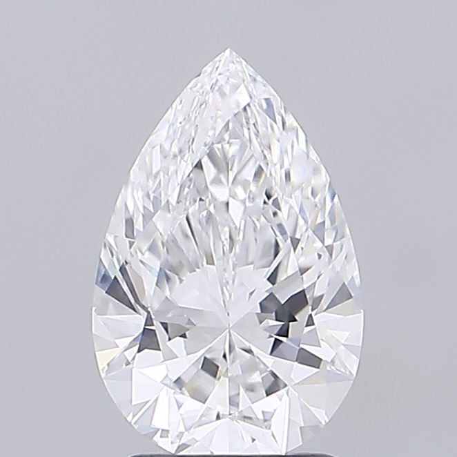 1.54 Carat Pear Shaped, Ideal Cut, D Color, VVS2 Clarity, IGI Certified Lab Grown Diamond
