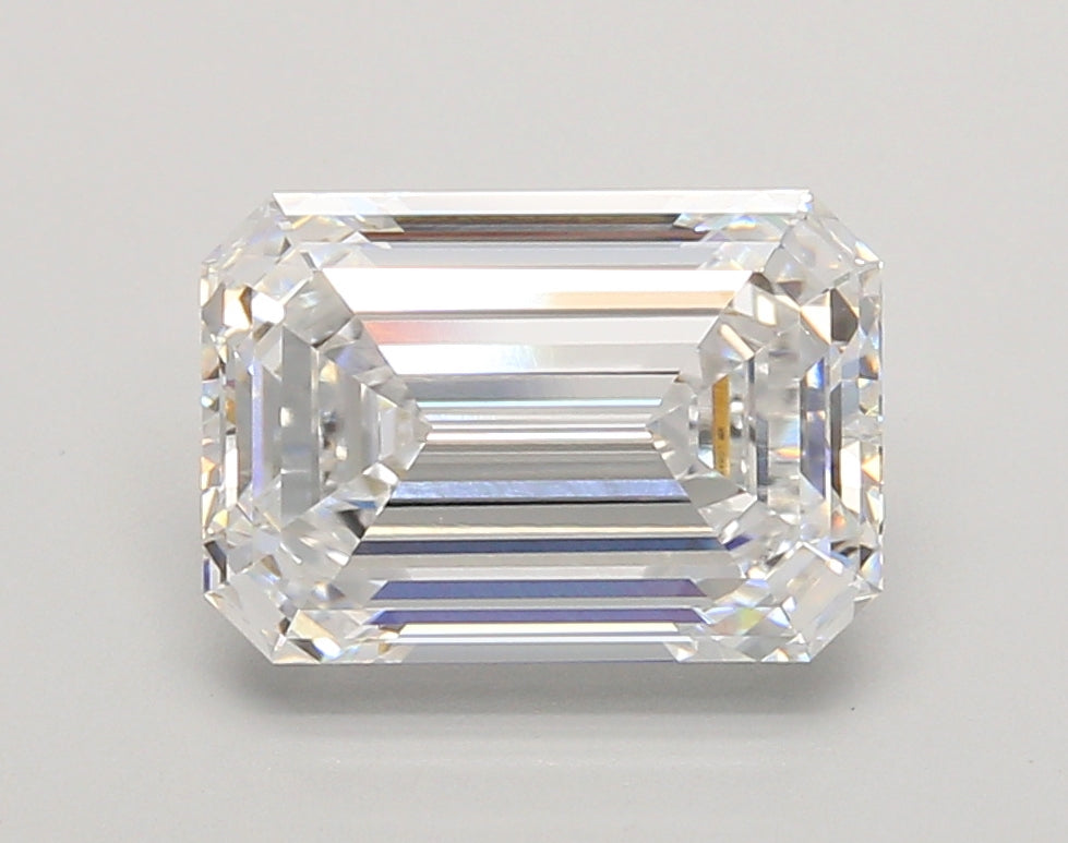 3.55 Carat Emerald Shaped, Ideal Cut, D Color, VVS2 Clarity, IGI Certified Lab Grown Diamond