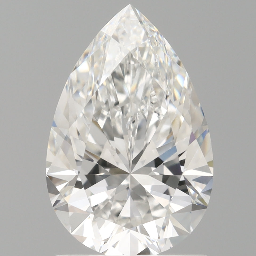 1.50 Carat Pear Shaped, Ideal Cut, E Color, VVS2 Clarity, IGI Certified Lab Grown Diamond