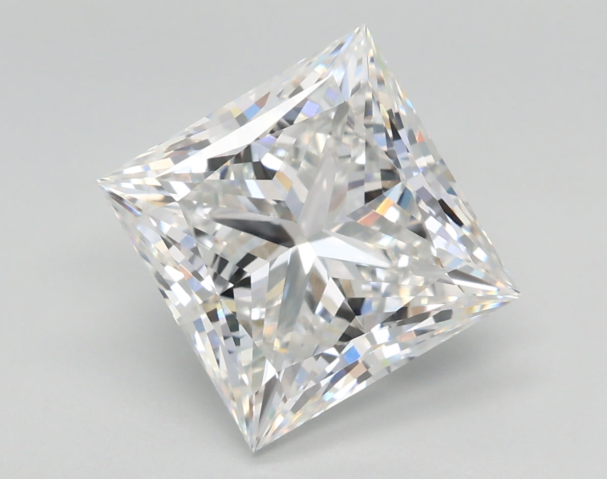 4.10 Carat Princess Shaped, Very Good Cut, E Color, VS1 Clarity, IGI Certified Lab Grown Diamond
