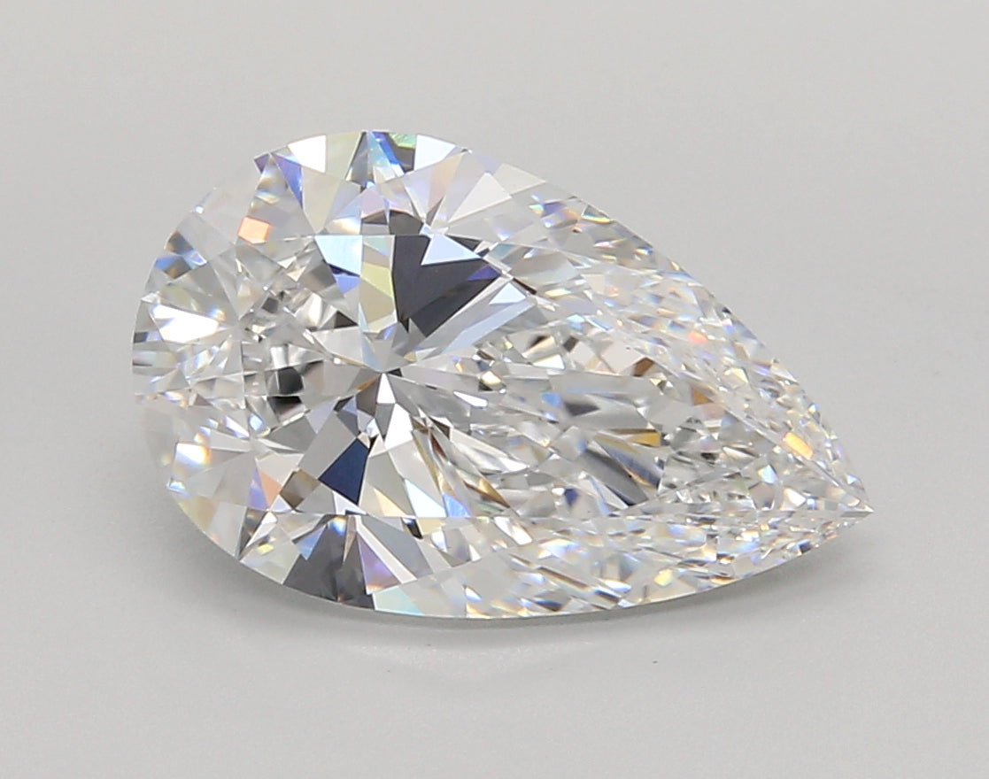 4.04 Carat Pear Shaped, Ideal Cut, D Color, VS1 Clarity, IGI Certified Lab Grown Diamond