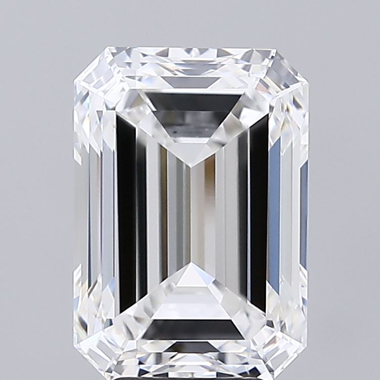 6.04 Carat Emerald Shaped, Ideal Cut, E Color, VVS2 Clarity, IGI Certified Lab Grown Diamond