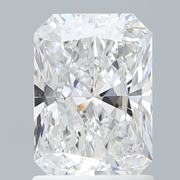 1.55 Carat Radiant Shaped, Ideal Cut, D Color, VVS2 Clarity, IGI Certified Lab Grown Diamond