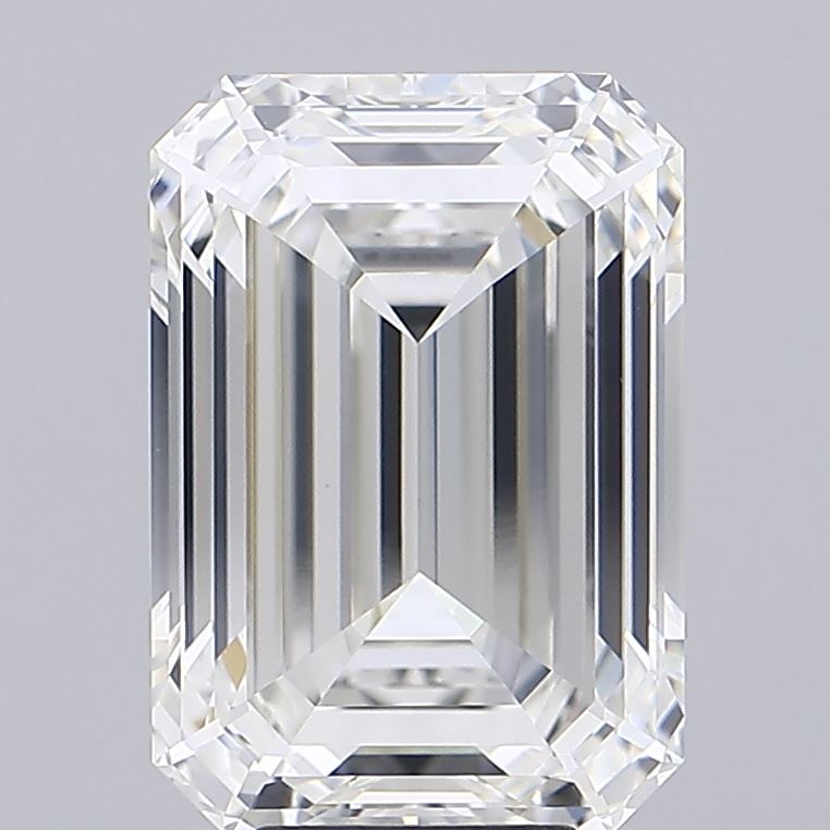 7.20 Carat Emerald Shaped, Ideal Cut, G Color, VVS2 Clarity, IGI Certified Lab Grown Diamond