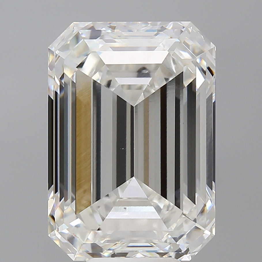 10.10 Carat Emerald Shaped, Ideal Cut, F Color, VVS2 Clarity, IGI Certified Lab Grown Diamond